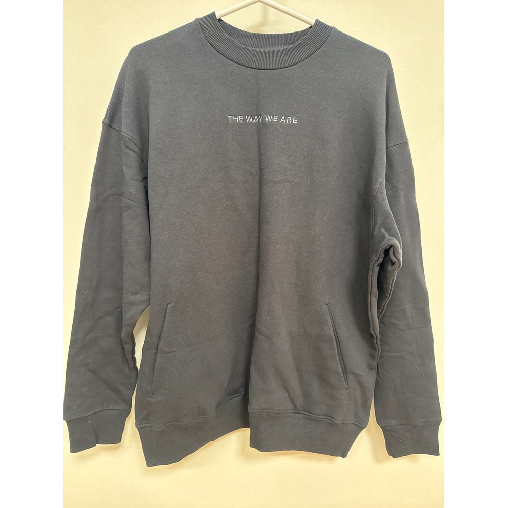 T Factor Wix Measure Everything Sweatshirt Mens Large Black Graphic Crewneck